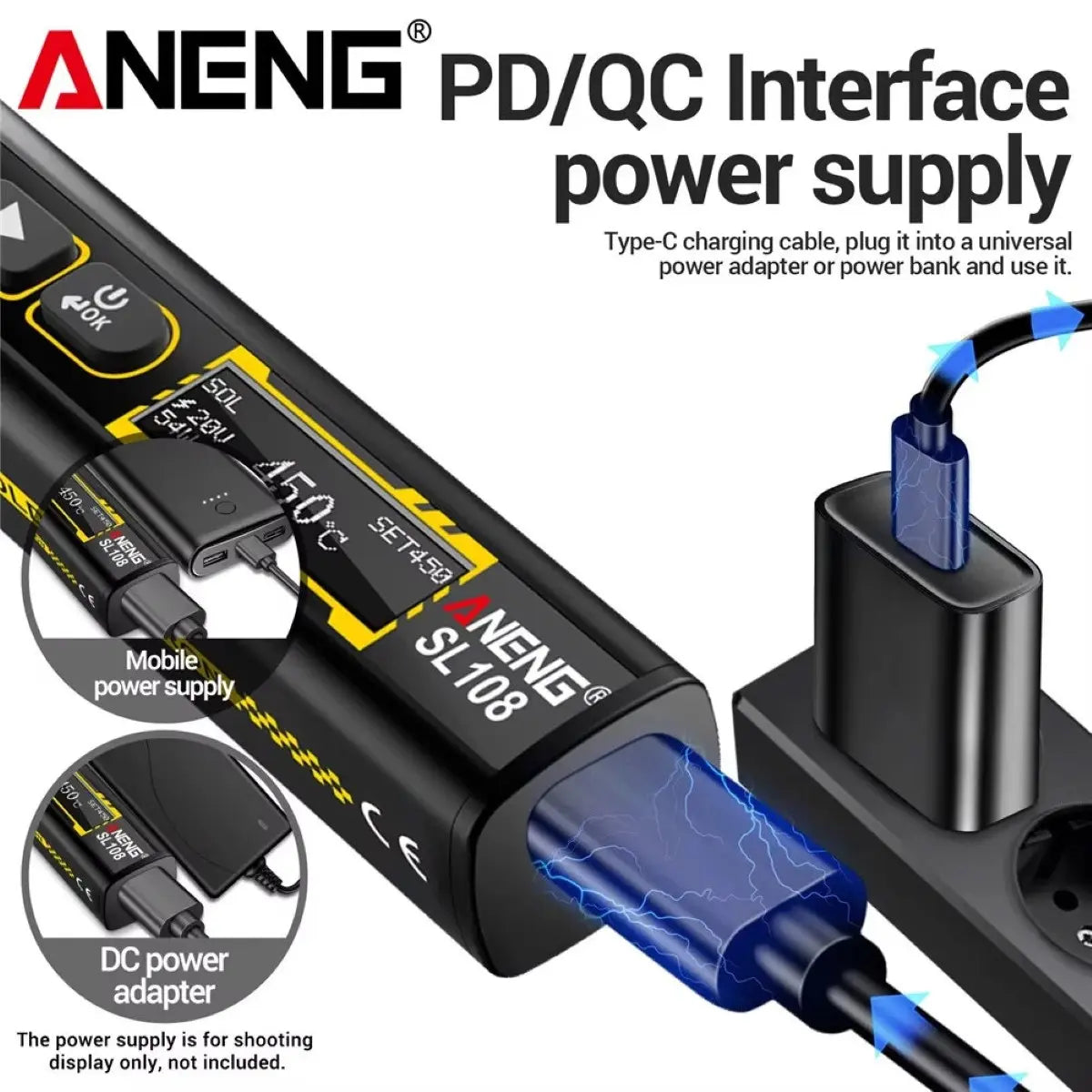 取説付 USBはんだごて Type-C T12互換 96W 温度調整 USB PD対応 モバイルバッテリー 自動スリープ SL108爆買