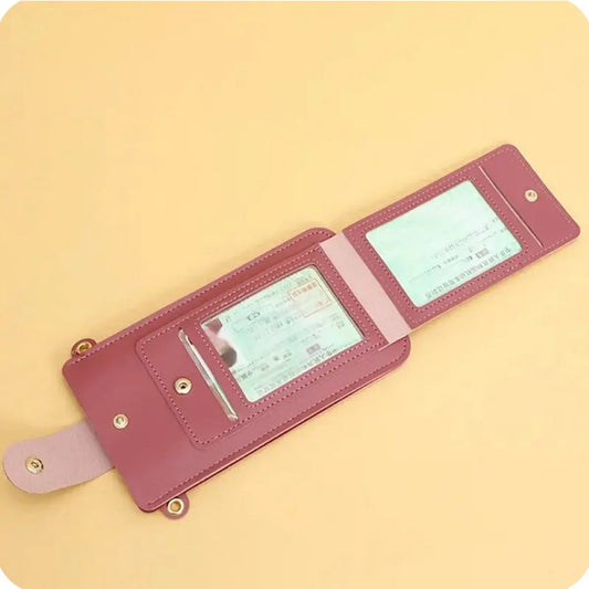 入れたまま操作できる スマホポーチ スマホショルダー ポシェット ウォレットバッグ 肩掛け レザー 入れたままタッチ 爆買