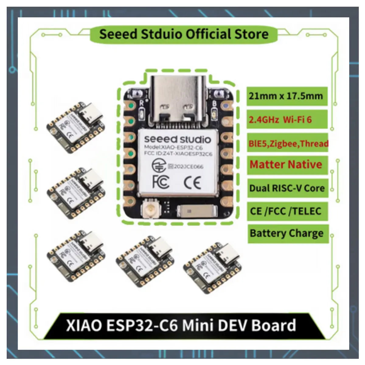 ESP32C6 MINI 開発ボード 技適取得済 Wi-Fi  BLE デュアルコア マイコン MicroUSB  raspbarry pi pico arduino 爆買