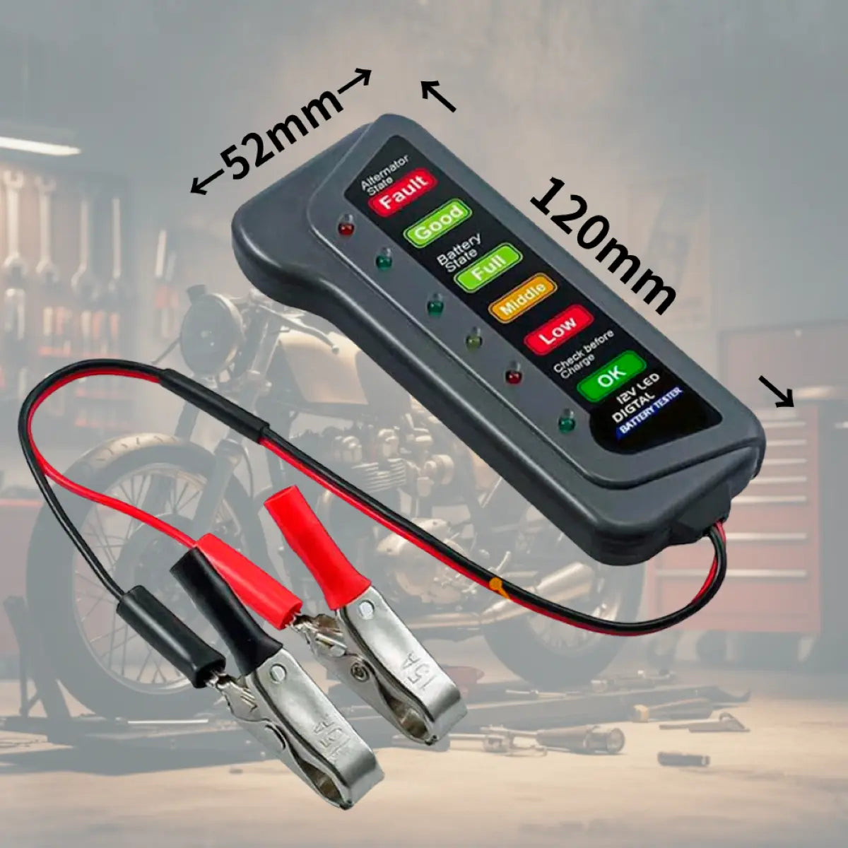 6LED 12V カーバッテリーテスター 状態 チェック 簡単 LED 表示　瞬時に診断 爆買