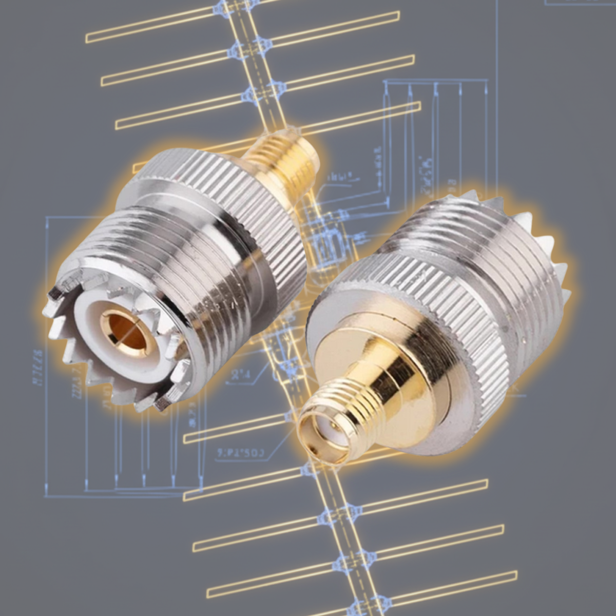 SMAJ-MJ SMAメス M型メス 同軸 変換 コネクター Baofeng Quansheng UV-K5 UV-K6 爆買