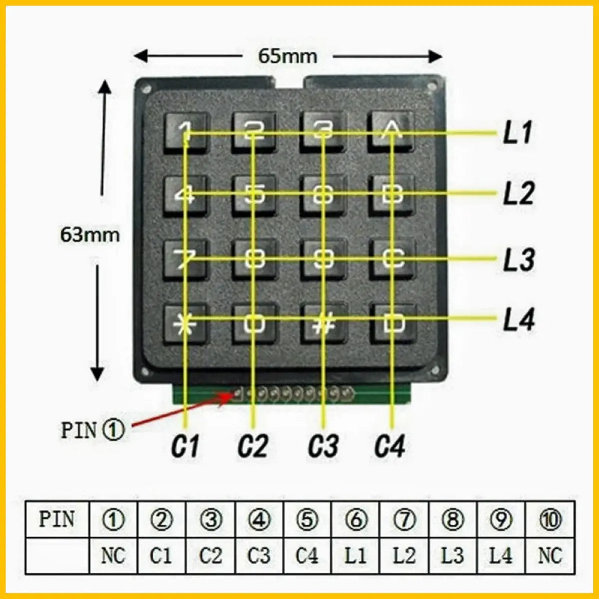 ミニキー 16キー 4ｘ4 マトリクス Arduino raspberry pi pico マイコン 爆買