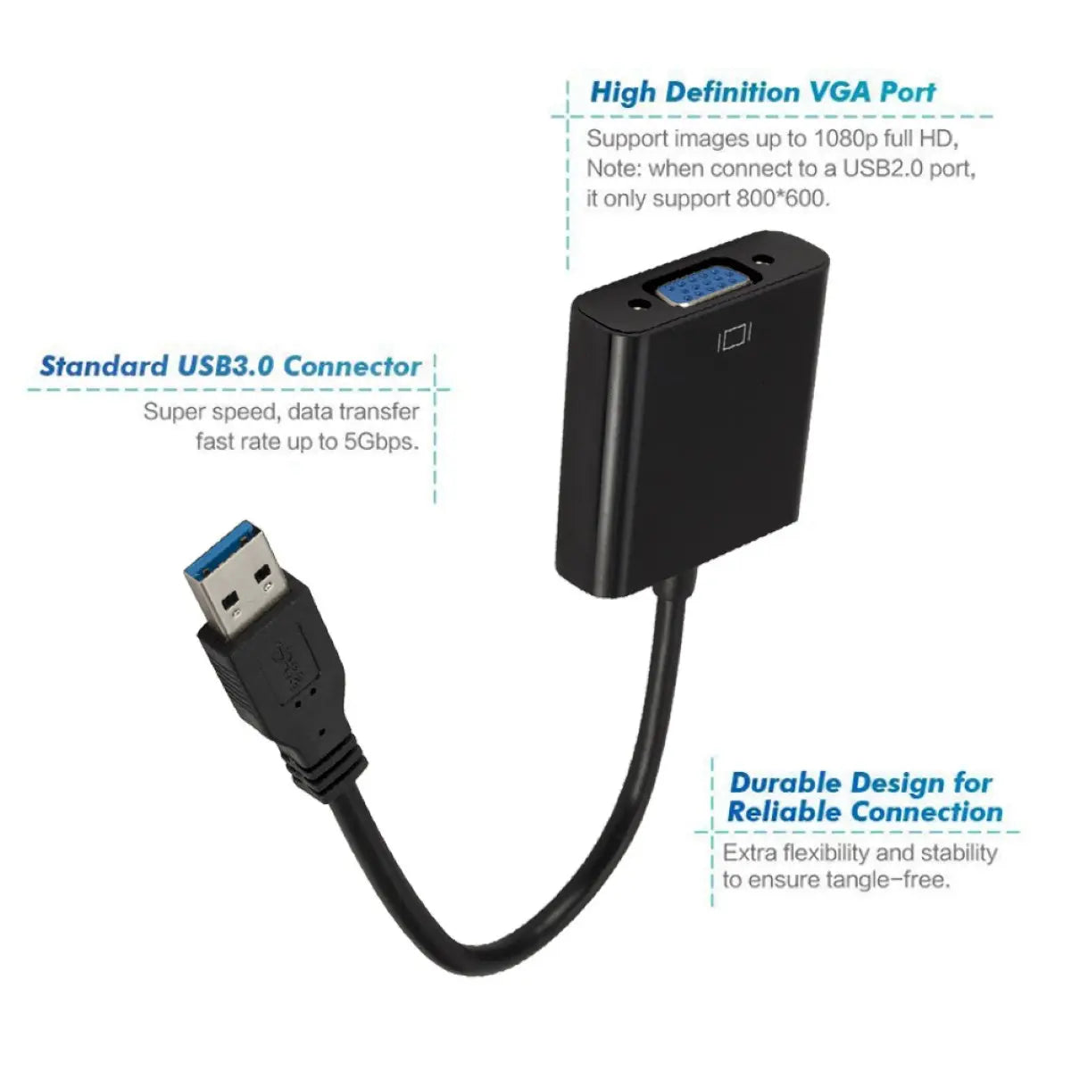 USB3.0 to VGA 変換アダプター 2画面化 マルチディスプレイ USBからディスプレイ