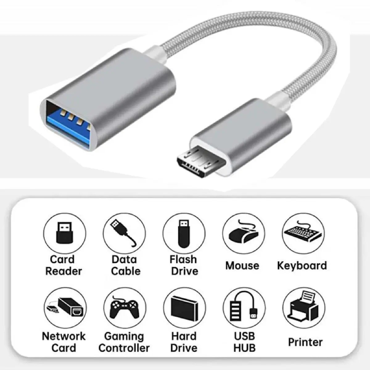 OTG変換 OTGケーブル micro USB to USB Type A 周辺機器接続 充電 データ転送 開発ボード接続 キーボード メモリー USB Type-Aメス 爆買