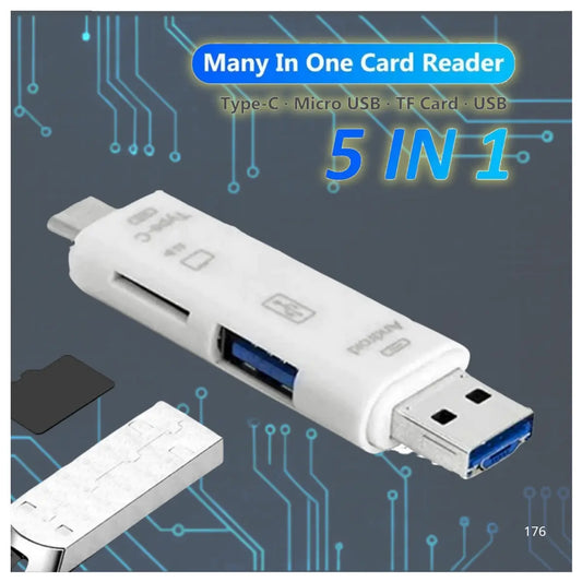 カードリーダー Type-C 5in1 usb2.0 ハブ SDカード 変換アダプター Micro USB USB2.0 OTG対応 Android スマホ  micro SDカード 転送 爆買