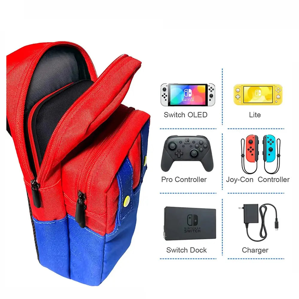 Switch マリオ バッグ ショルダーバッグ トラベルバッグ ボディバッグ 収納リュックケース　ニンテンドー スイッチ　Nintendo 爆買